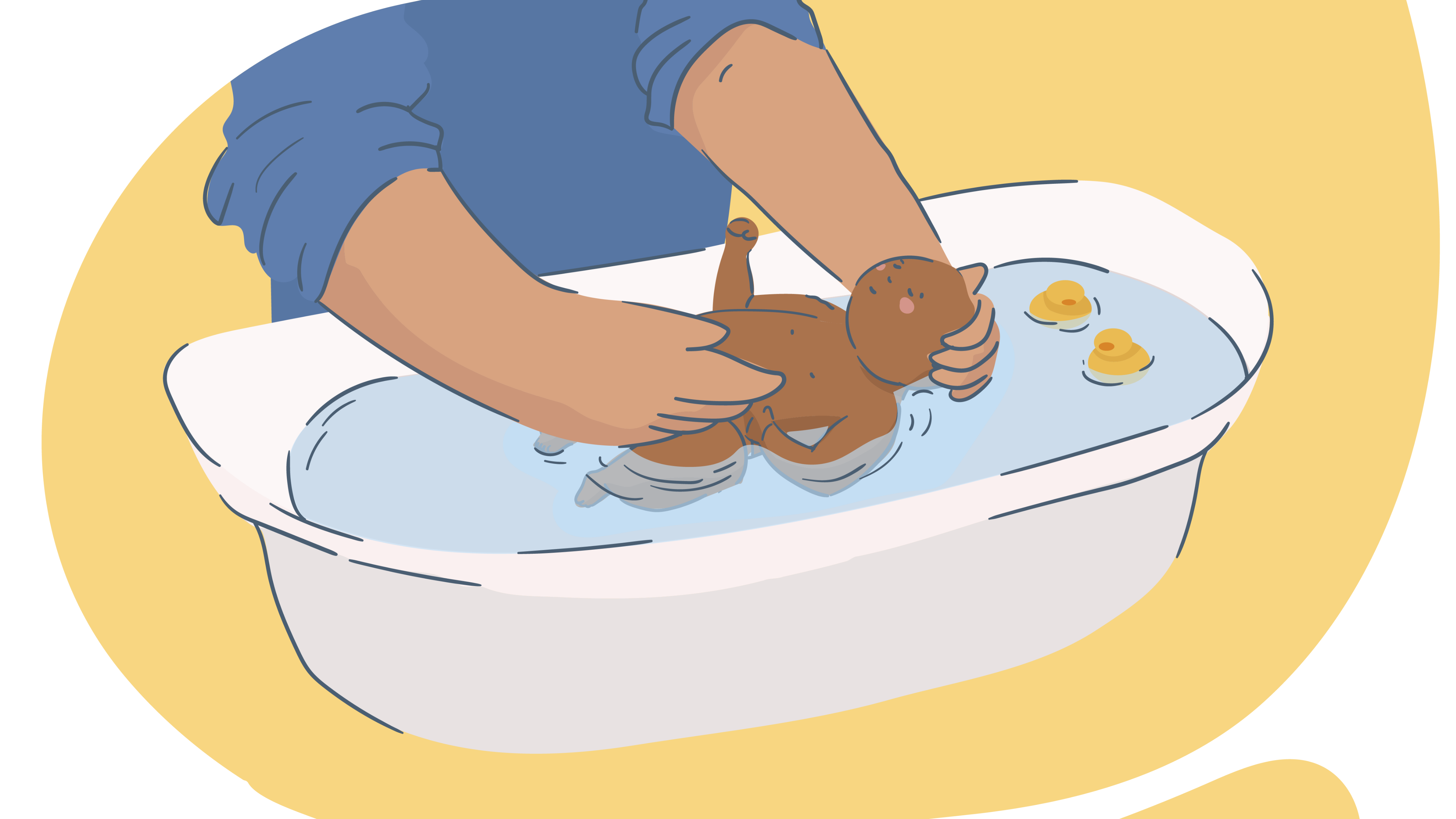 New borns first bath